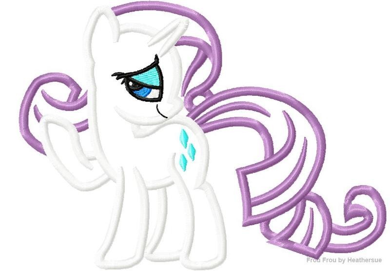 Rare Little Horse Unicorn Machine Applique Embroidery Design, mutliple sizes, including 4 inch