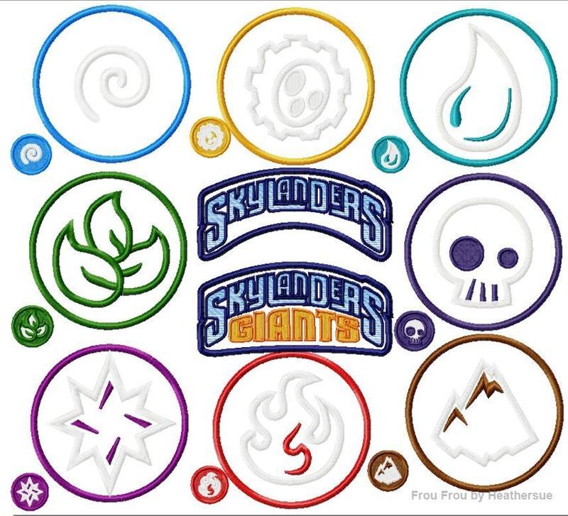 Sky Land TEN Design SET Applique Embroidery Design, Multiple Sizes, including 1", 2", 3", 4", 5", and 6" inch
