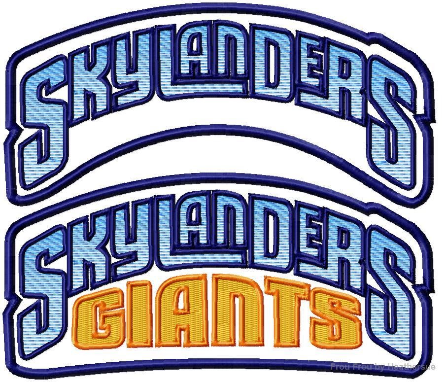 Sky Land Logo TWO Applique Embroidery Designs , Multiple Sizes, including 4