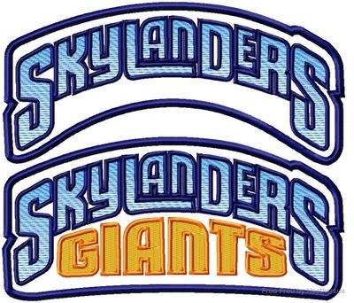 Sky Land Logo TWO Applique Embroidery Designs , Multiple Sizes, including 4"