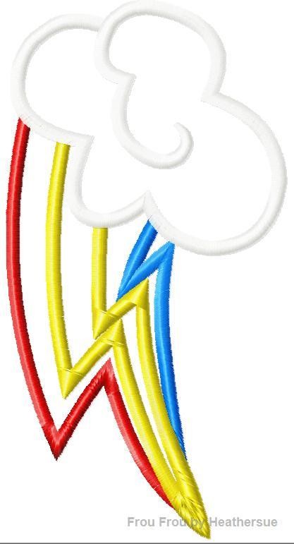 Rainbow Little Horse Cute Mark Machine Applique Embroidery Design, mutliple sizes, including 4 inch