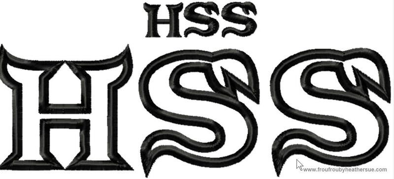 Monster College Sorority HSS Machine Applique Embroidery Design, Multiple sizes, including 4 inch