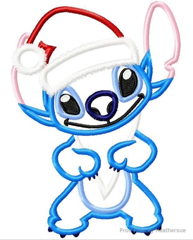 Santa Lila's Alien Christmas Machine Applique Embroidery Design, Multiple Sizes, including 4 inch