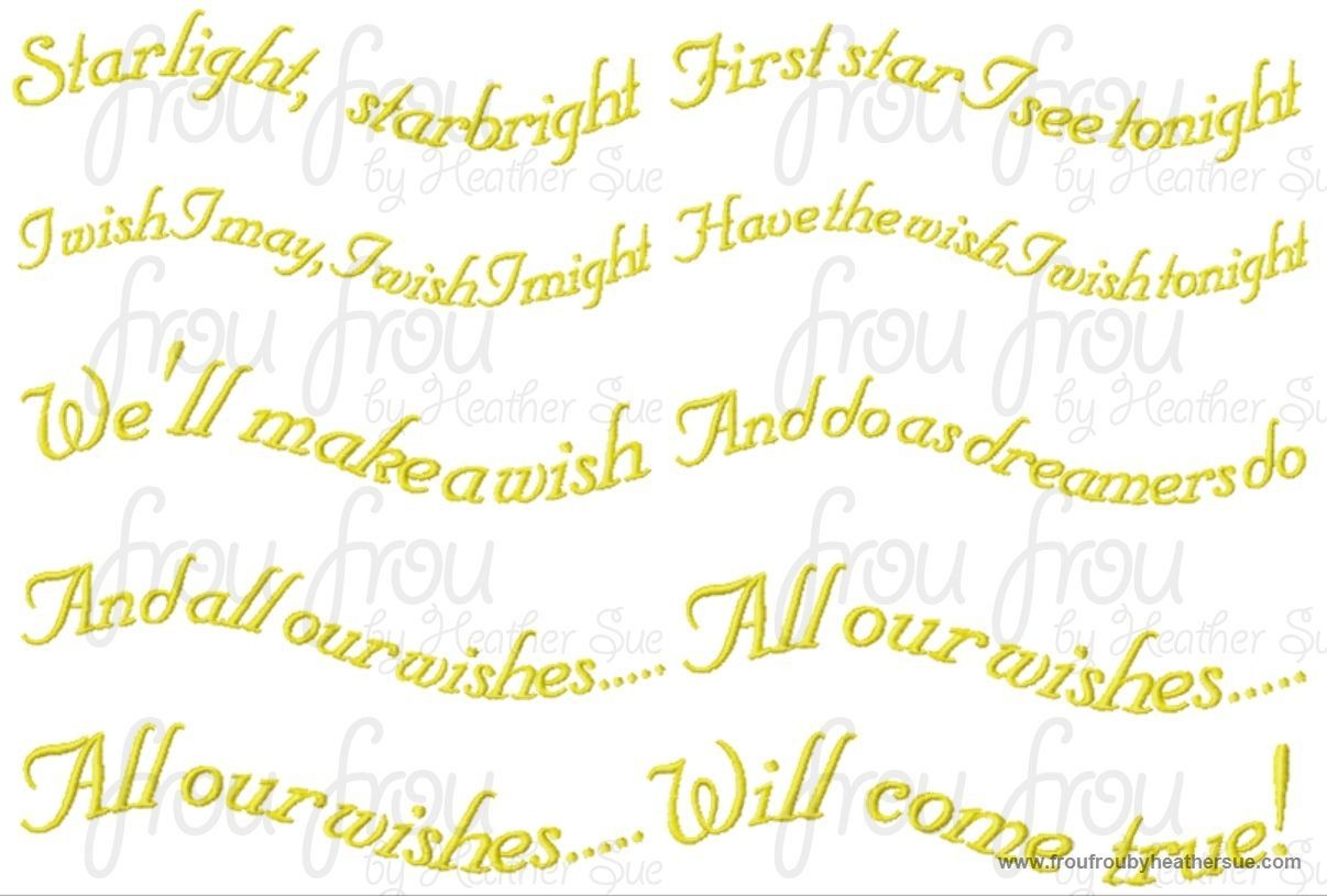 Wishing Song 8-20 Hooping SET  Machine Embroidery Design, multiple sizes including 4 inch