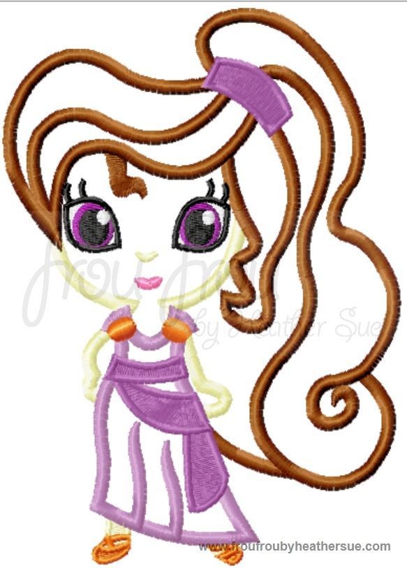Meg  Little Princess Cutie Machine Embroidery Applique Design, Multiple Sizes- NOW INCLUDING 4 INCH