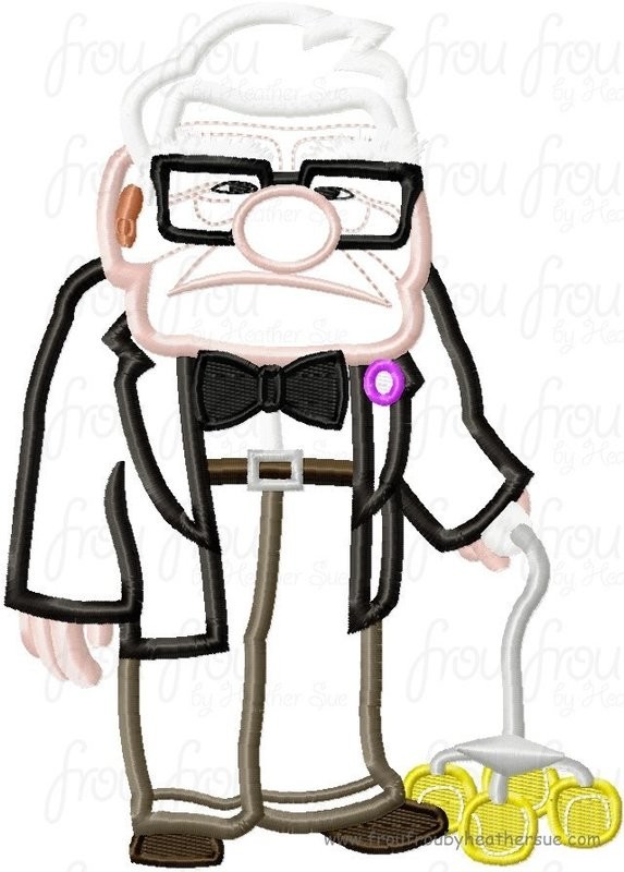 Carlton Old Man U.P.  Digital Machine Embroidery Applique Design, Multiple Sizes- including 4 inch
