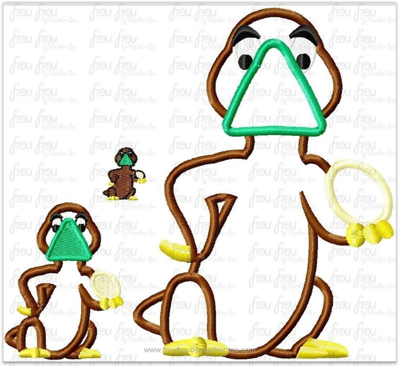 Platypus It's a Small Globe Ride Machine Embroidery Design, Multiple Sizes including 1"-16" Applique