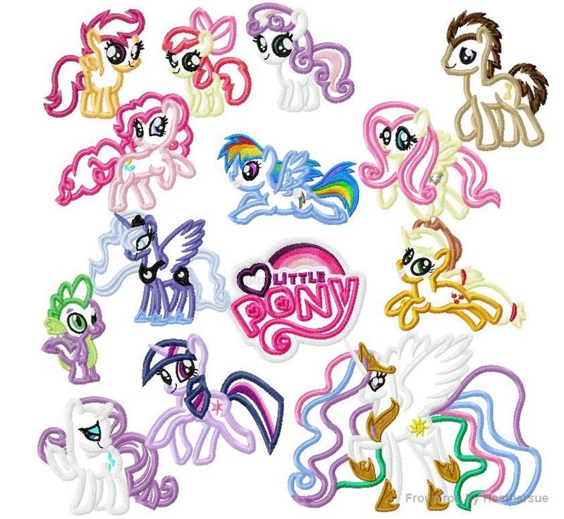 Little Horse FOURTEEN Design SET Machine Applique Embroidery Design, mutliple sizes, including 4 inch