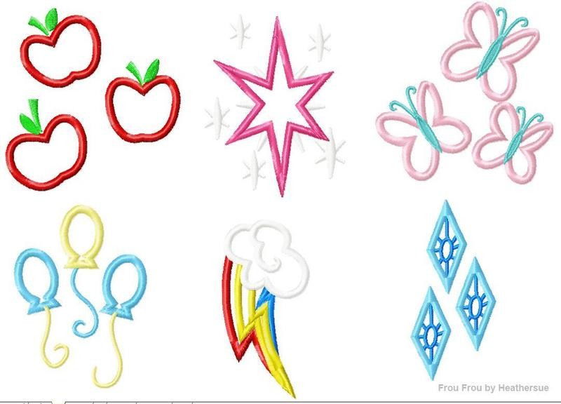 Little Horse Cute Mark Six Design SET Machine Applique Embroidery Design, mutliple sizes, including 4 inch