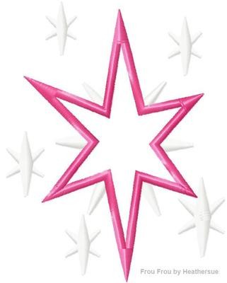 Twila Sparkles Little Horse Cute Mark Star Machine Applique Embroidery Design, mutliple sizes, including 4 inch
