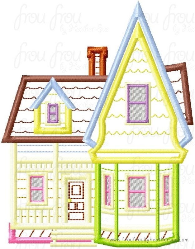 U.P. House Machine Applique Embroidery Design 4"-16"