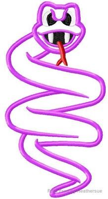 Coiled Snake Wrecker Machine Applique Embroidery Design, Multiple Sizes, including 4 inch