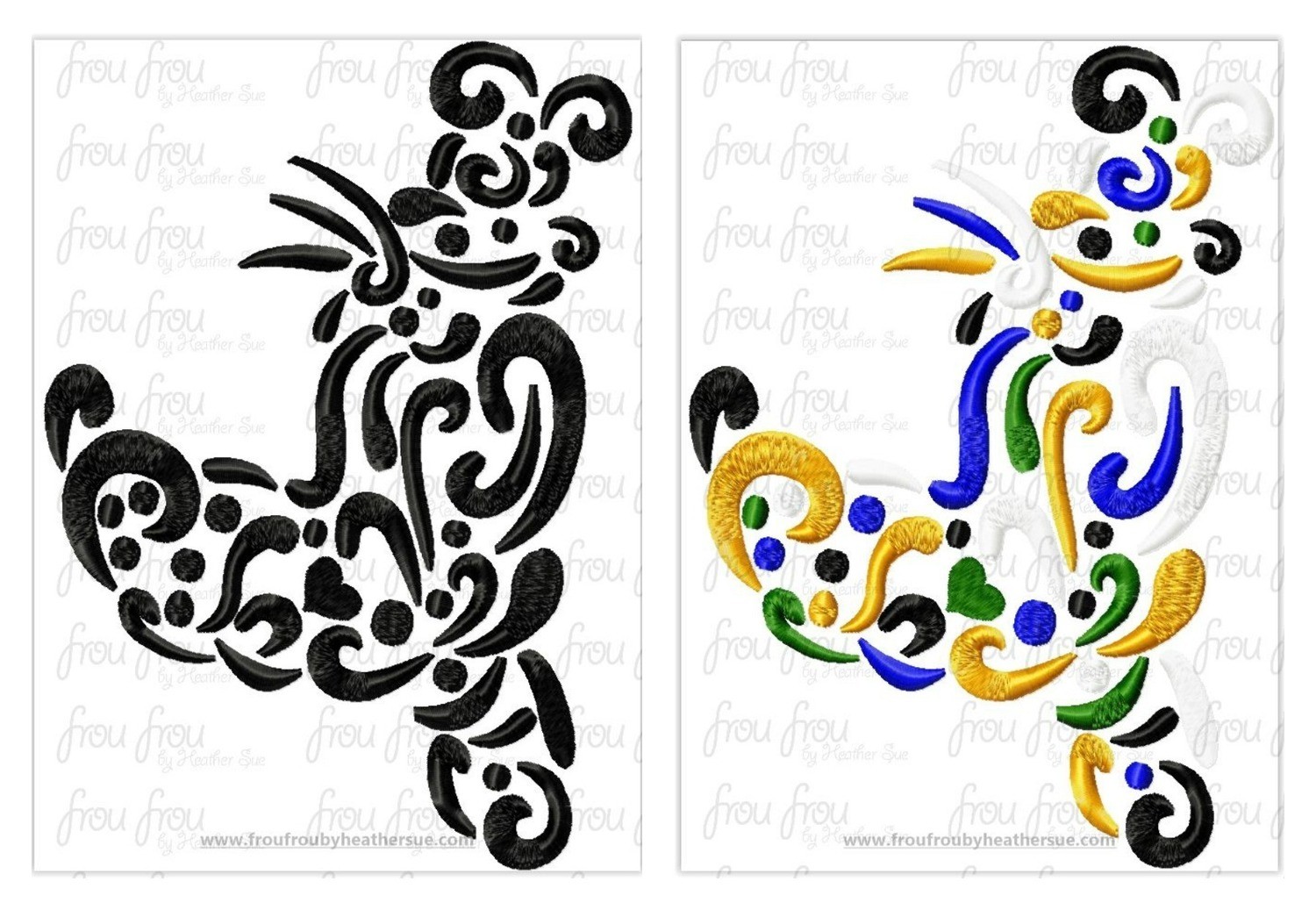 Paisley Swirly Kaleidoscope Guufy Machine Embroidery Designs, multiple sizes including 3&quot;-16&quot;