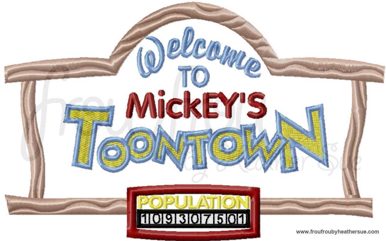 Toon Land Theme Park,  Machine Applique Embroidery Design, Multiple Sizes including 4 inch