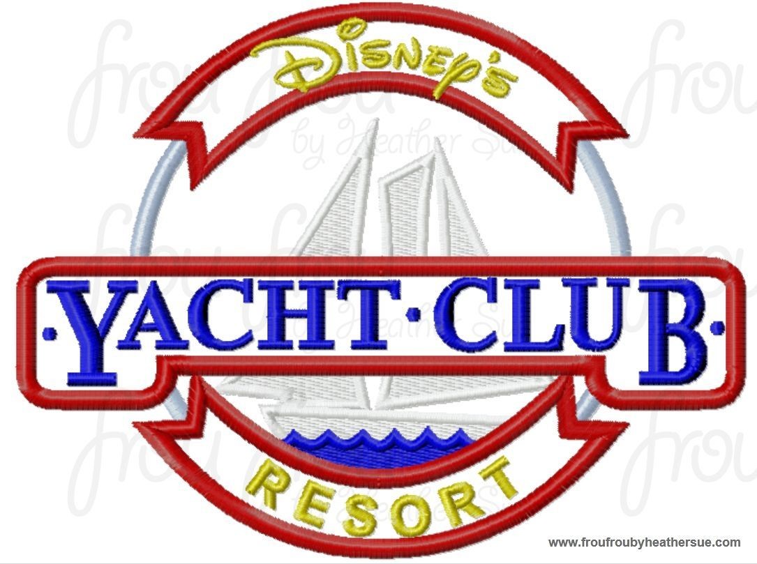 Yacht Resort Hotel Motel sign machine applique Embroidery Design, multiple sizes- including 4 inch