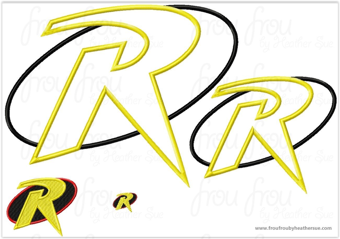 Rob In Super hero Machine Applique Embroidery Design, Multiple sizes including 1, 2, 3, 4, 5, 7, 8, 10, 12, 14 and 16 inch