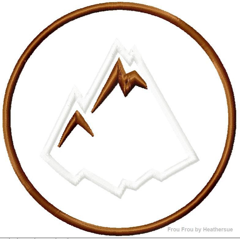 Sky Land Land Symbol Applique Embroidery Design, Multiple Sizes, including 1", 2", 3", 4", 5", and 6" inch