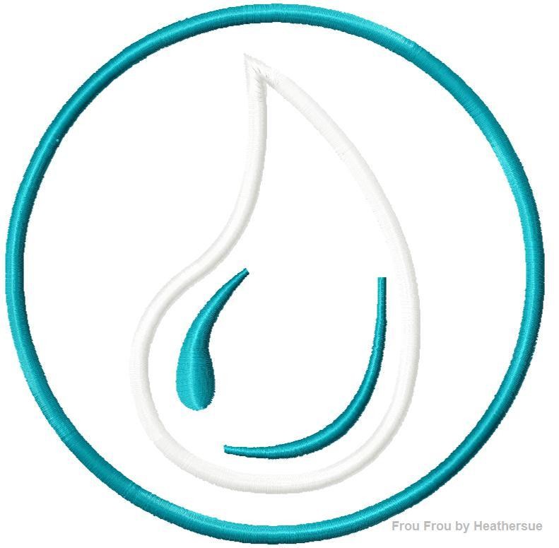 Sky Land Water Machine Applique Embroidery Design, Multiple Sizes, including 1", 2", 3", 4", 5", and 6" inch