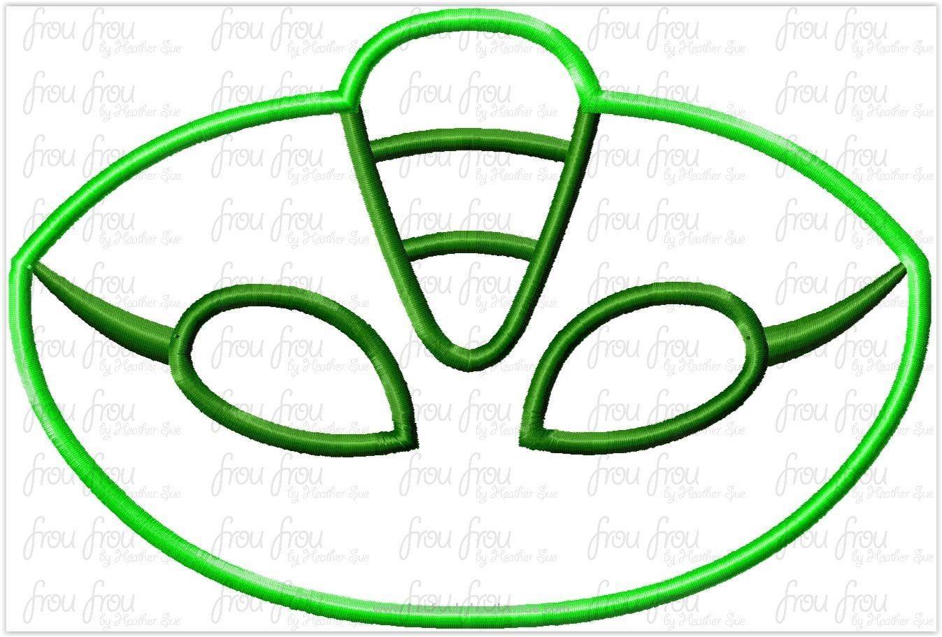 Geeko boy Symbol Pajama Masks Machine Applique Embroidery Design, multiple sizes including 1&quot;-16&quot;