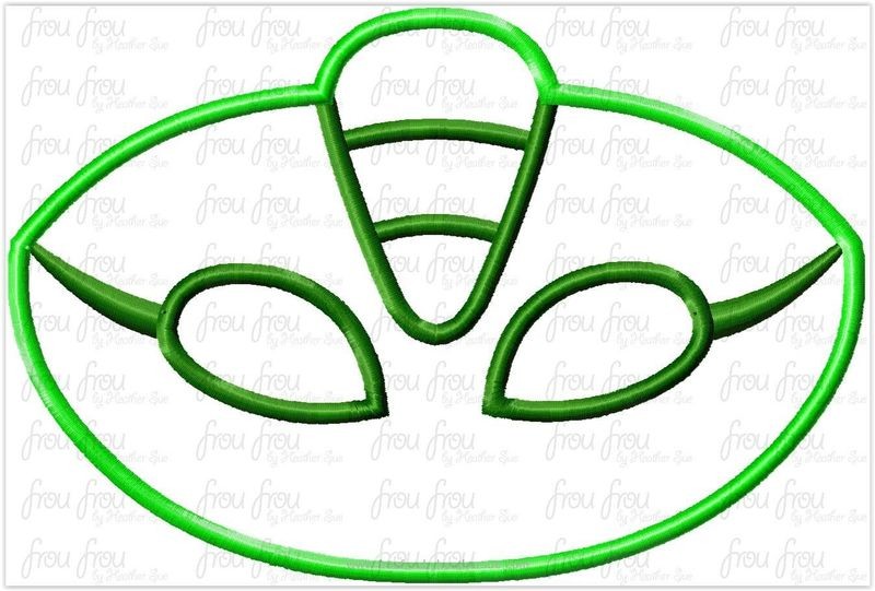 Geeko boy Symbol Pajama Masks Machine Applique Embroidery Design, multiple sizes including 1&quot;-16&quot;