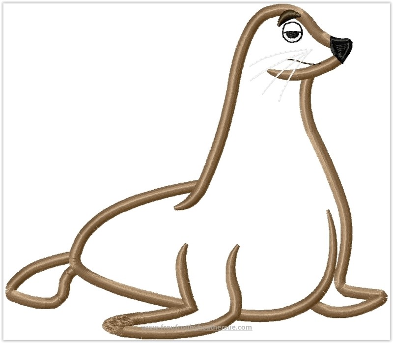 Rod Seal Finding Dorine Machine Applique Embroidery Design, Multiple Sizes, INCLUDING 3&quot;-16&quot;
