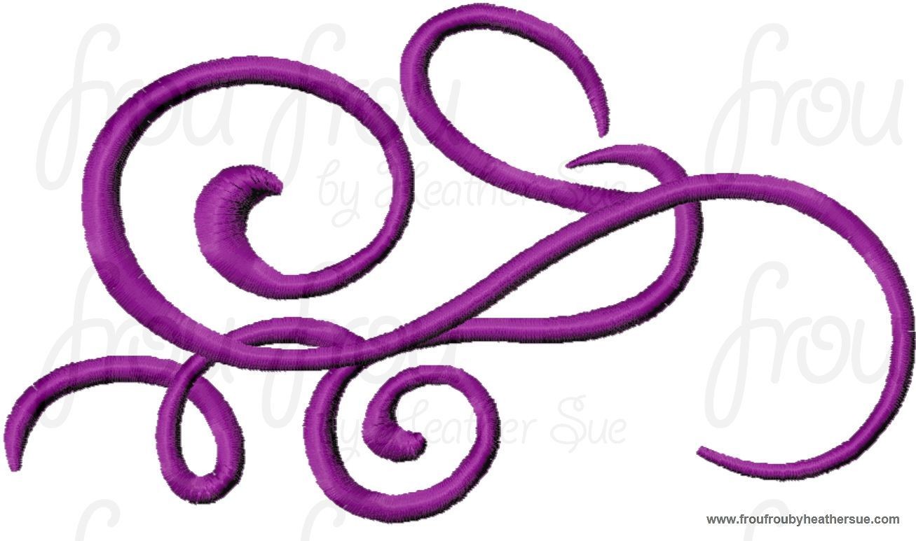 Scrollwork 6 Machine Embroidery Design Multiple sizes including 2, 3, 4, 5, 6, and 7 inch