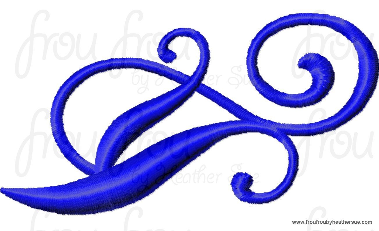 Scrollwork 5 Machine Embroidery Design Multiple sizes including 2, 3, 4, 5, 6, and 7 inch