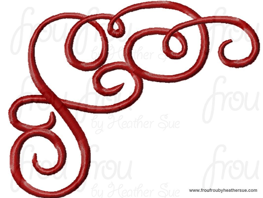 Scrollwork 3 Machine Embroidery Design Multiple sizes including 2, 3, 4, 5, 6, and 7 inch