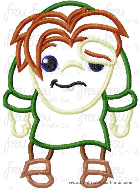 Quasi Hunchback Little Cutie Prince Princess Machine Applique Embroidery Design, multiple sizes including 4 inch
