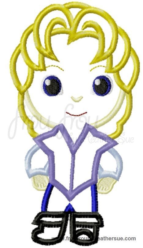 John Doe Cutie Little Prince Princess Machine Applique Embroidery Design, Multiple Sizes NOW INCLUDING 4 INCH
