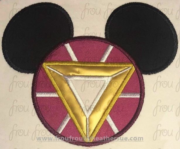 Ironing Man Super Hero Mister Mouse Head Machine Applique Embroidery Designs, multiple sizes including 4 inch