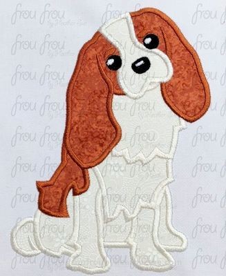Cavalier King Charles Spaniel Dog Machine Applique Embroidery Design, multiple sizes, including 2"-16"