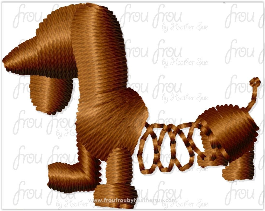Slinking Dog Toy Movie Tiny Machine Embroidery Design Multiple Sizes 1/2-2"