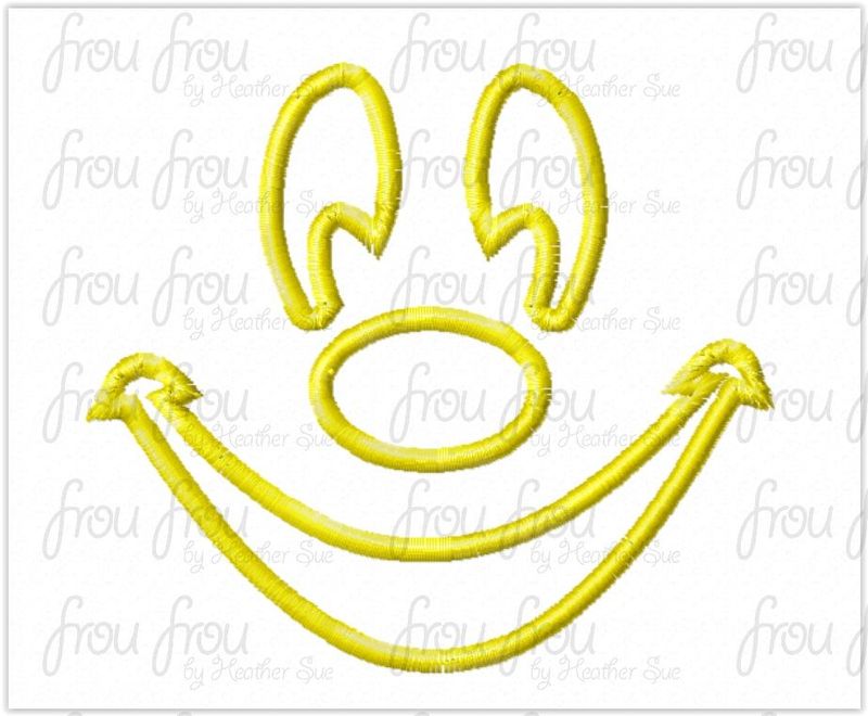 Pumpkin Mister Mouse just face Machine Applique and Filed Embroidery Design 1"-16"