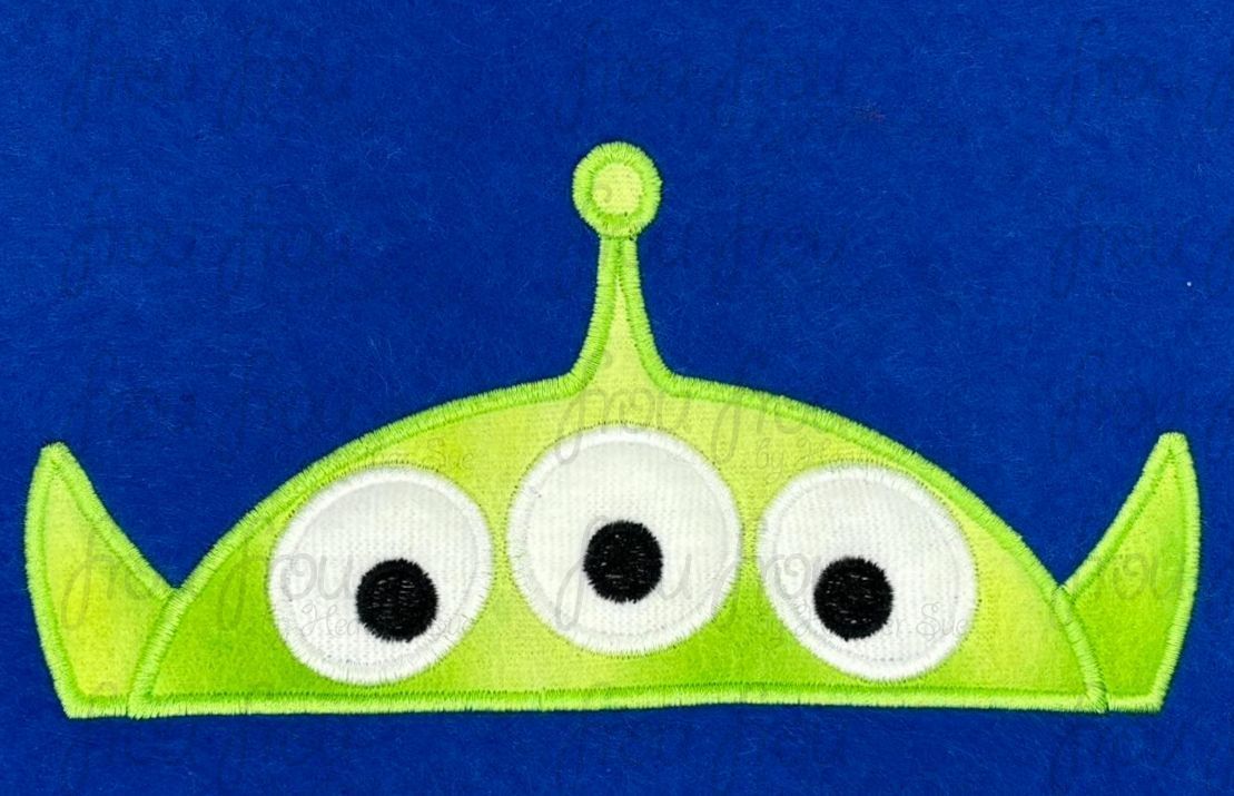 Alien Toy Peeker Machine Applique and Filled Embroidery Design, Multiple Sizes, including 2"-16"