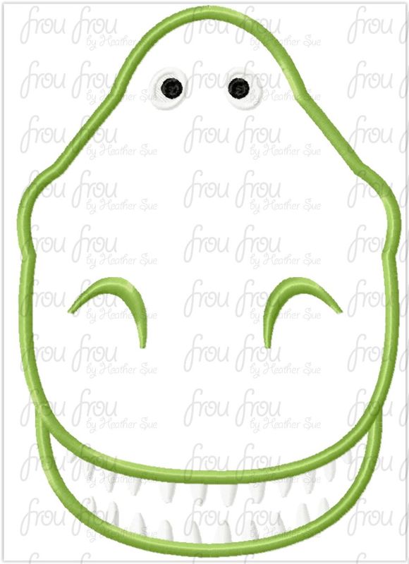 T Rex Toy Dinosaur Head Machine Applique and Filled Embroidery Design, Multiple Sizes, including 2"-16"