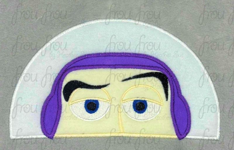 Space Ranger Toy Peeker Machine Applique and Filled Embroidery Design, Multiple Sizes, including 2"-16"