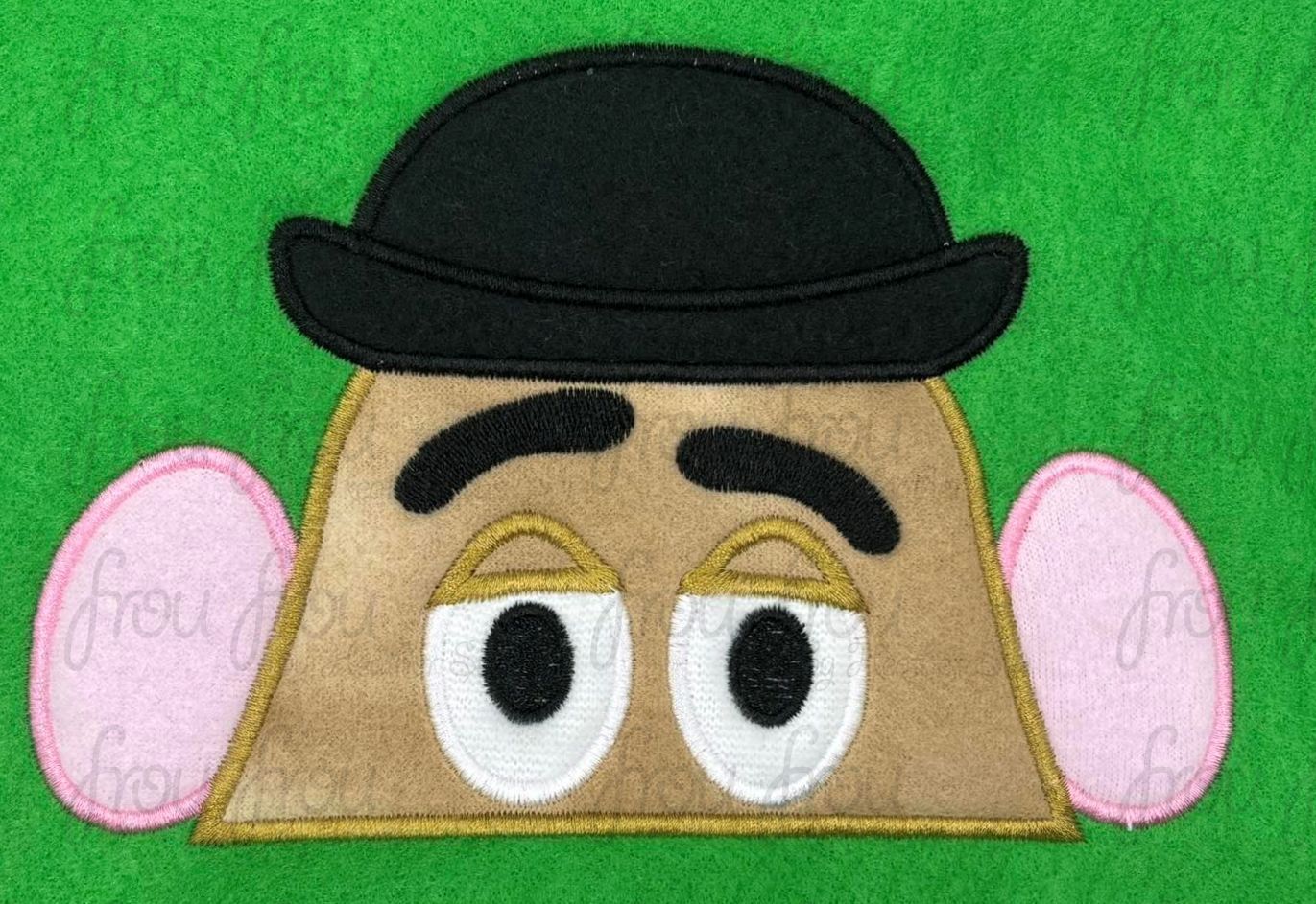 Mr Potato Toy Peeker Machine Applique and Filled Embroidery Design, Multiple Sizes, including 2"-16"