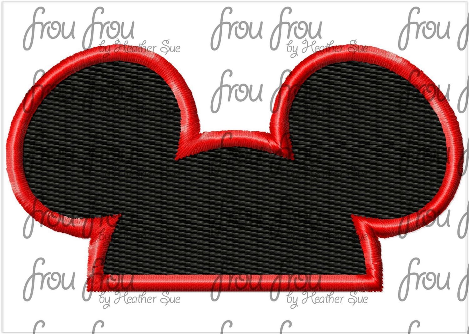 Mister Mouse Head Peeker Machine Applique and Filled Embroidery Design, Multiple Sizes, including 1"-16"