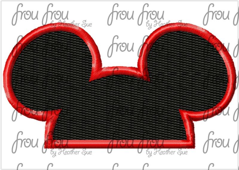 Mister Mouse Head Peeker Machine Applique and Filled Embroidery Design, Multiple Sizes, including 1"-16"