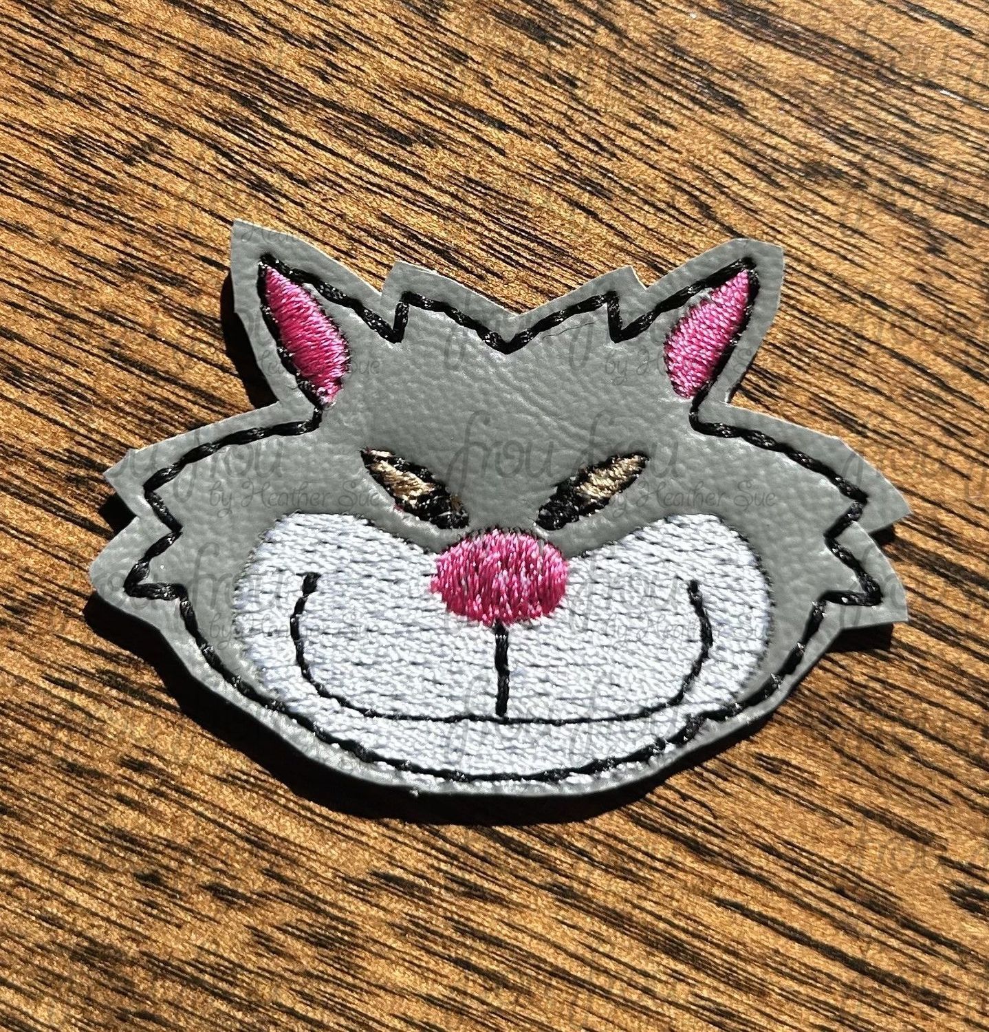 Lucifer Rusafee Cat Head Clippie Machine Embroidery In The Hoop Project 1.5, 2, 3, and 4 inch and SORTED into multiples
