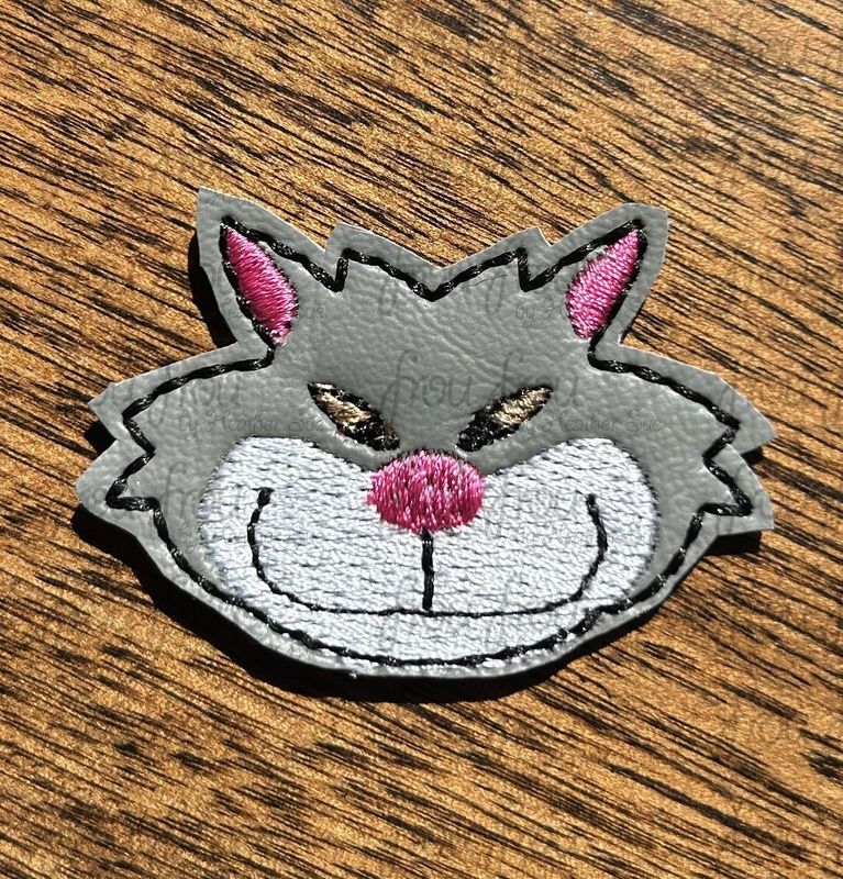 Lucifer Rusafee Cat Head Clippie Machine Embroidery In The Hoop Project 1.5, 2, 3, and 4 inch and SORTED into multiples