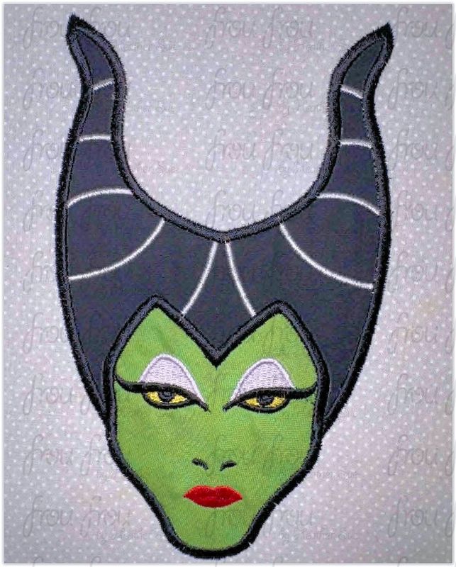 Magnificent Head Machine Applique and Filled Embroidery Design, Multiple Sizes, including 2"-16"