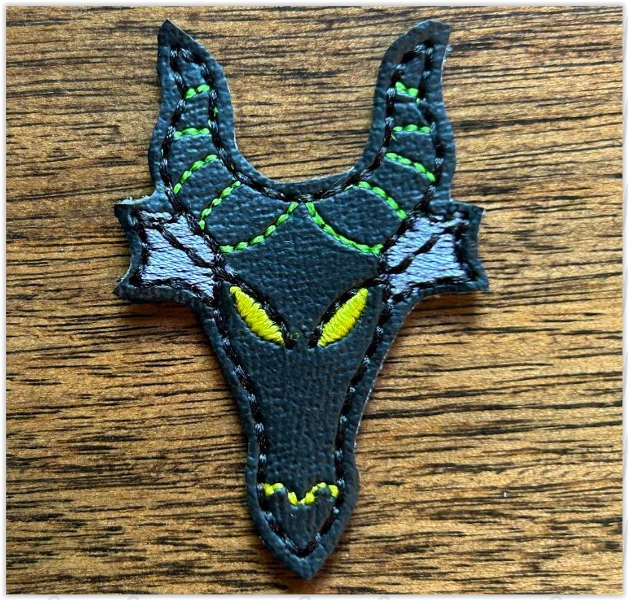 Magnificent Dragon Head Clippie Machine Embroidery In The Hoop Project 1.5, 2, 3, and 4 inch and SORTED into multiples