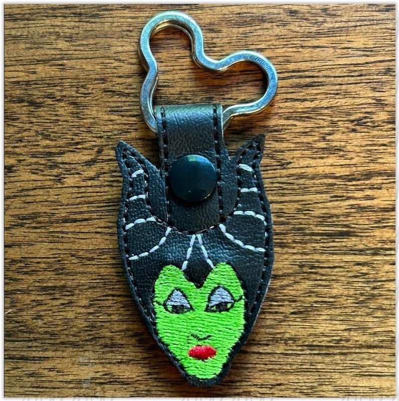 Magnificent Head Key Fob, short and long tab, velcro or snaps, THREE SIZES in the hoop Machine Applique Embroidery Design multiple sizes