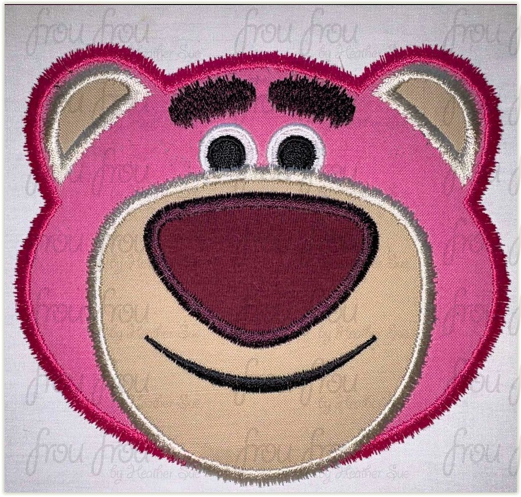 Lots O Bear Toy Head Machine Applique and Filled Embroidery Design, Multiple Sizes, including 2"-16"
