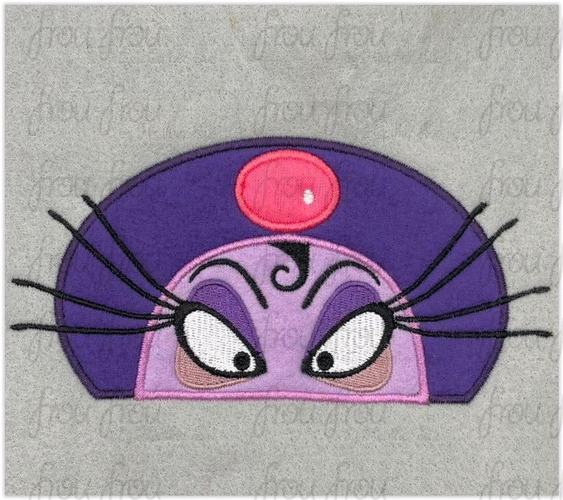 Yeezma Peeker Machine Applique and Filled Embroidery Design, Multiple Sizes, including 2"-16"
