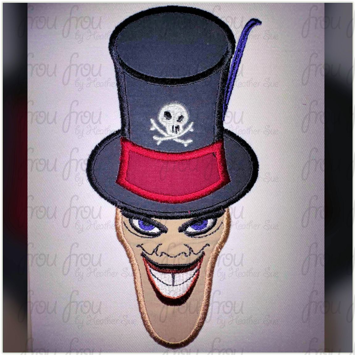 Doctor Facilitator Head Machine Applique and Filled Embroidery Design, Multiple Sizes, including 2"-16"
