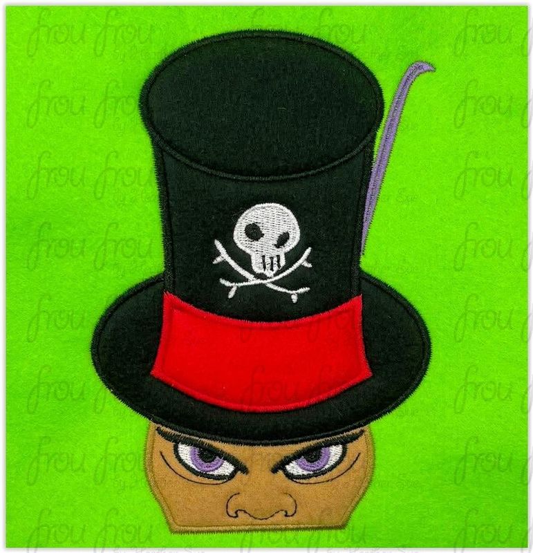 Doctor Facilitator Peeker Machine Applique and Filled Embroidery Design, Multiple Sizes, including 2"-16"