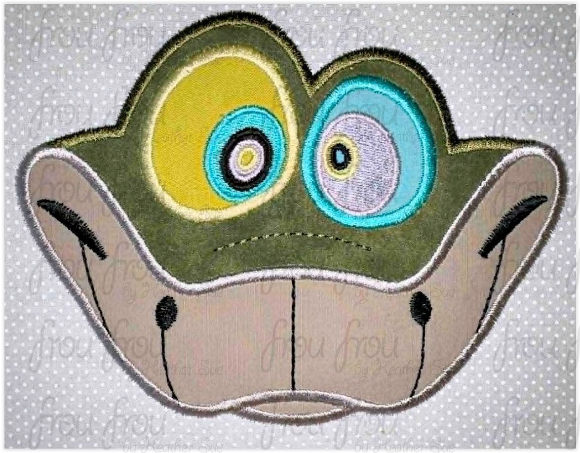 Kah Jungle Snake Head Machine Applique and Filled Embroidery Design, Multiple Sizes, including 2"-16"